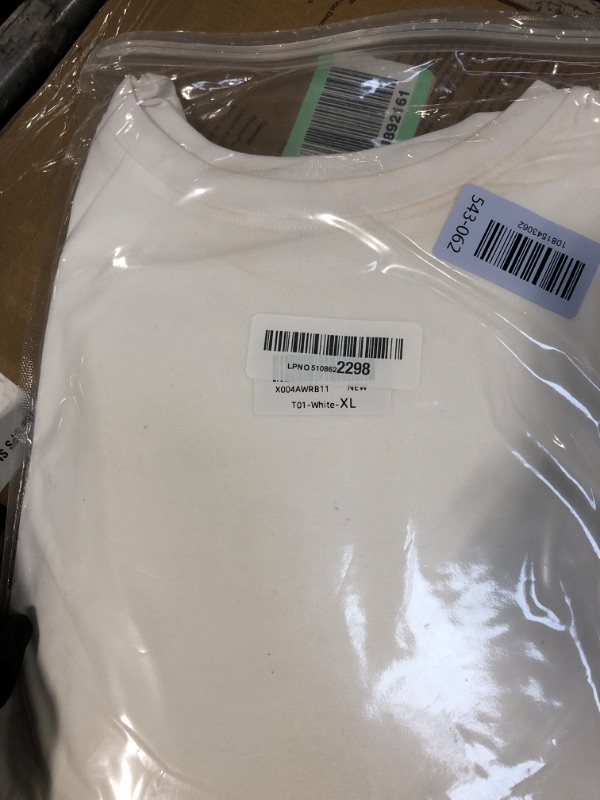 View 2 of ** used**100% Cotton White Basic T Shirts for Women, Crew Neck Short Sleeve Shirts, Loose Fit Plain Workout Tshirts, Tops, Undershirts