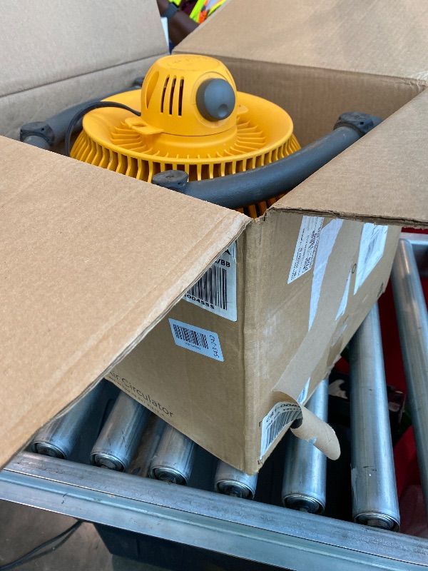 Photo 1 of [MAJOR DAMAGE/FOR PARTS] Vornado 293 Large Heavy Duty Shop Fan, 3 Speed Electric Fan, High Impact Casing, IP54-Rated Motor, Whole Room Air Circulator, Pivoting Head, Carry Handle, 16” Floor Fan for Bedroom and Garage, Yellow