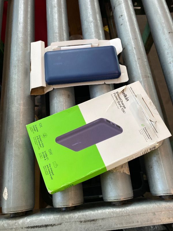 Photo 1 of [MISSING USB C CABLE] Belkin Portable Charger, USB C Power Bank 10000 mAh w/ 2xUSB-A Ports, 15W w/ Type-C to Type-A Cable - iPhone 17, Air, Pro, Pro Max, Samsung Galaxy S25, Nintendo Switch 2, Google Pixel 10, etc. - Blue
