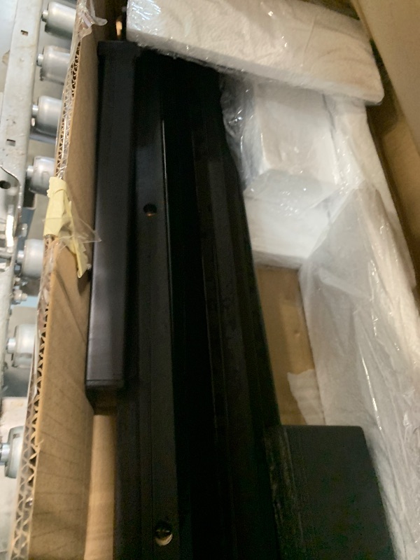 Photo 1 of [MISSING PARTS] Mellow Naturalista Classic 12 Inch Solid Wood Platform Bed with Wooden Slats, Queen, Black