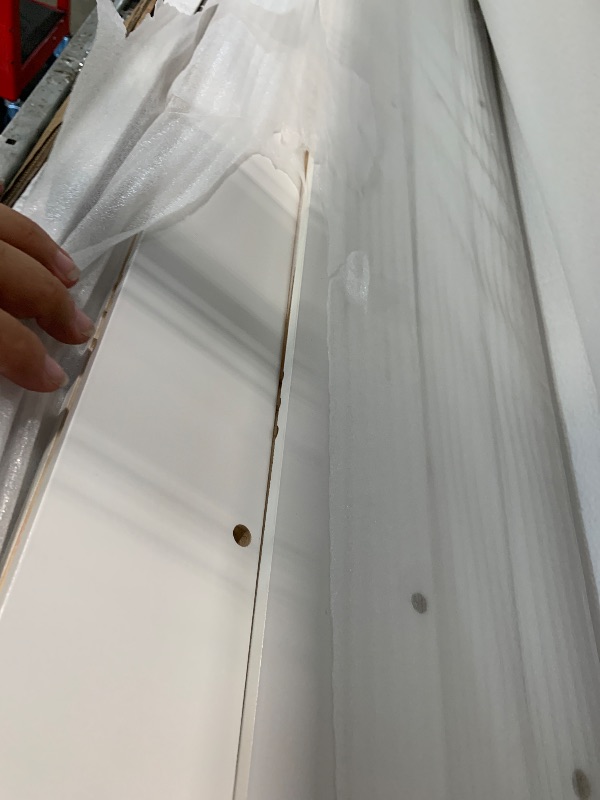 Photo 1 of !!NO NAILS /USE FOR PARTS FINAL SALE!!!!Merax Queen Size Murphy Bed Frame, Modern Wall Bed Can Be Folded into Cabinet, Chair with Cushion, White