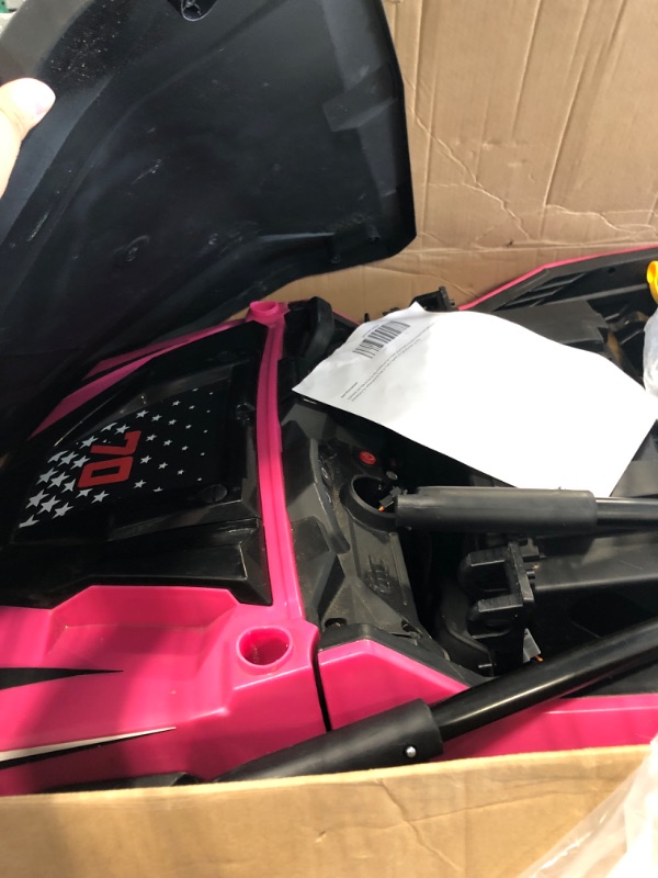 Photo 1 of *** UPDATED 6/14***ELEMARA 24V Ride on Toy for Big Kid,Ride on Car 2 Seater w/Sun Shade,Dump Bed & Shovel,4.5MPH,4WD Electric Car for Kids,Battery Car w/Remote,Kids Ride on Truck,3 Speeds,LED Lights,Bluetooth, Hot Pink