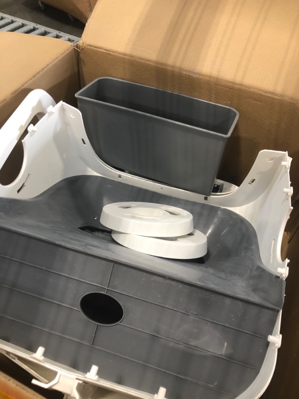 Photo 1 of [Used, missing key components] Mintakawa Automatic Cat Litter Box Self Cleaning - APP Control and Weight Monitoring - Ultra-Quiet, Suitable for Medium Cats and Kittens, Safe Anti-Pinch Litter Box (Assembly Required) - White