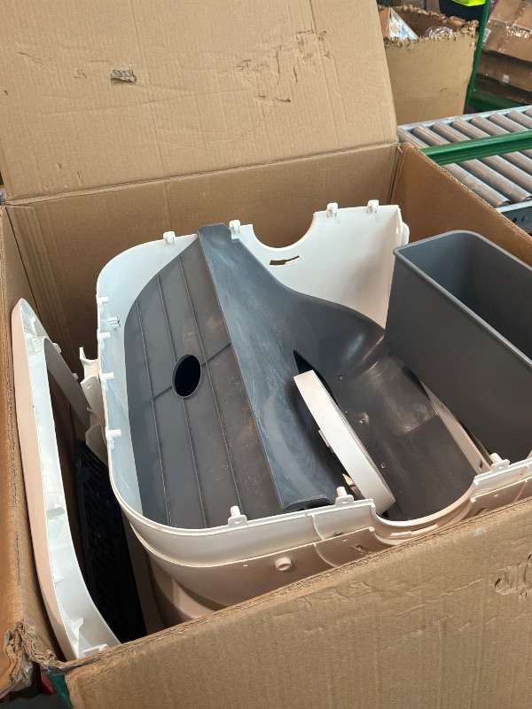 Photo 1 of [Used, missing key components] Mintakawa Automatic Cat Litter Box Self Cleaning - APP Control and Weight Monitoring - Ultra-Quiet, Suitable for Medium Cats and Kittens, Safe Anti-Pinch Litter Box (Assembly Required) - White