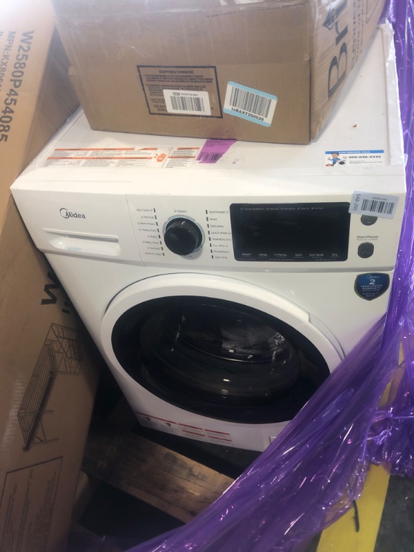 Photo 1 of ***UPDATED 6/13*** Midea 24 Inch All-in-One Front Load Washer Dryer Combo, 2.7 Cu.ft 26lbs Ventless Full-Automatic Washing Machine with Steam Care, Overnight Dry, 1400 RPM 16 Wash Cycles, White