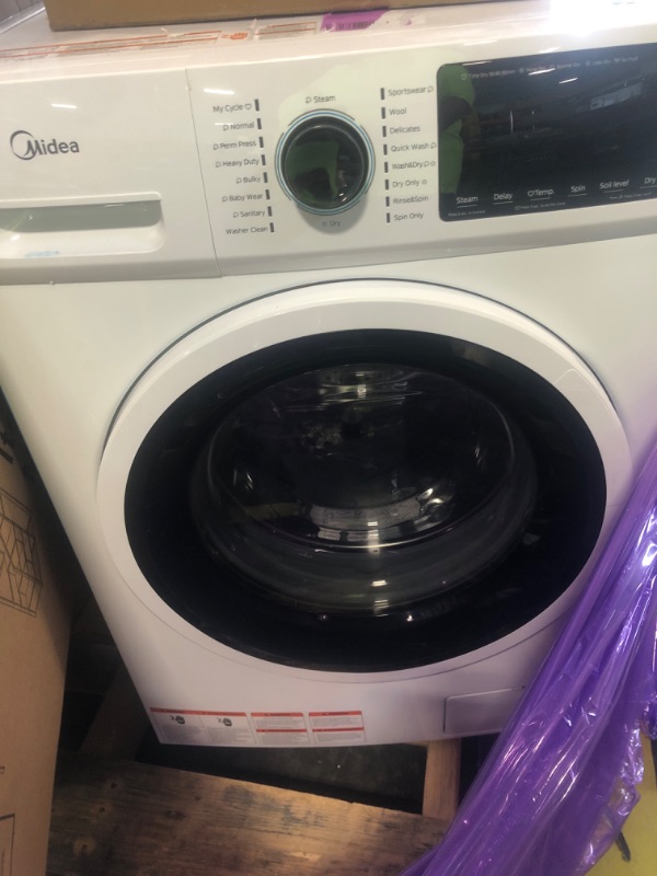 Photo 1 of ***UPDATED 6/13*** Midea 24 Inch All-in-One Front Load Washer Dryer Combo, 2.7 Cu.ft 26lbs Ventless Full-Automatic Washing Machine with Steam Care, Overnight Dry, 1400 RPM 16 Wash Cycles, White