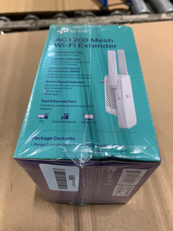 Photo 1 of *** NEW FACTORY SEALED *** TP-Link AC1200 WiFi Extender, 2023 Engadget Best Budget Pick, 1.2Gbps Signal Booster for Home, Dual Band 5GHz/2.4GHz, Covers Up to 1500 Sq.ft and 30 Devices,Support Onemesh, One Ethernet Port (RE315)
