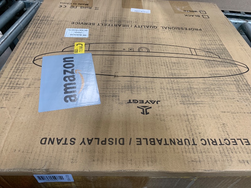 Photo 1 of ** UNCLEAN **JAYEGT Motorized Rotating Display Stand, 350Lbs Load?360 Degree Electric Rotating Potography Turntable for Products Display?Live Show? Remote Control +5 Colors Backgrounds (White/23.6Inch/Wired)