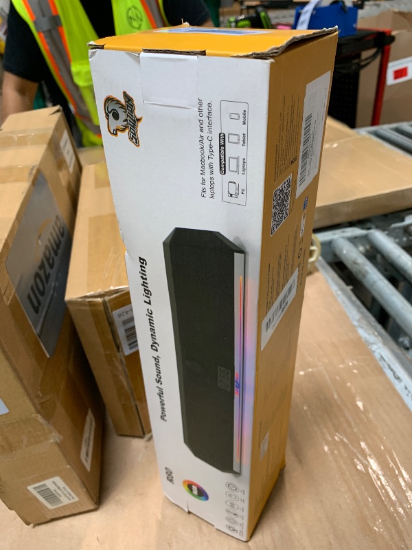 Photo 1 of [Clock Display doesn’t work, still turns on] SOULION R80 Bluetooth Computer Speakers, USB Plug & Play PC Speakers with Digital Clock Display, Clear Sound Soundbar with Colorful LED Lights for Desktop Monitor Laptop (USB Adapter Included)