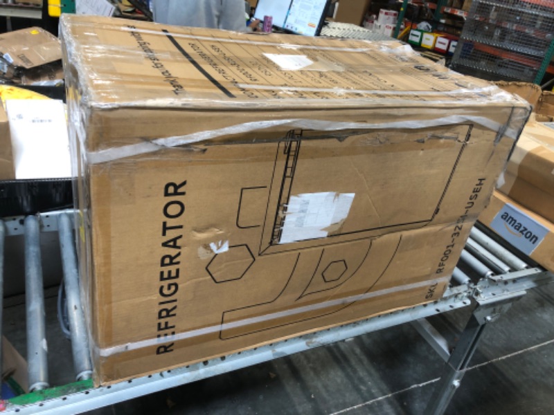 Photo 1 of *MAJOR DAMAGE*
EUHOMY 3.2 Cu.Ft Mini Fridge with Freezer, Single Door Compact Refrigerator, Energy Saving, Mini Refrigerator Adjustable Thermostat, Mini fridge for Bedroom, Dorm, Office, Silver