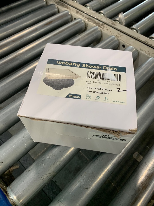 Photo 1 of *MISSING PARTS - see clerk notes*
WEBANG 6 Inch Square Shower Drain Nickel Floor Drain with Flange Reversible 2-in-1 Cover Tile Insert Grate Removable SUS304 Stainless Steel CUPC Certified Brushed Nickel