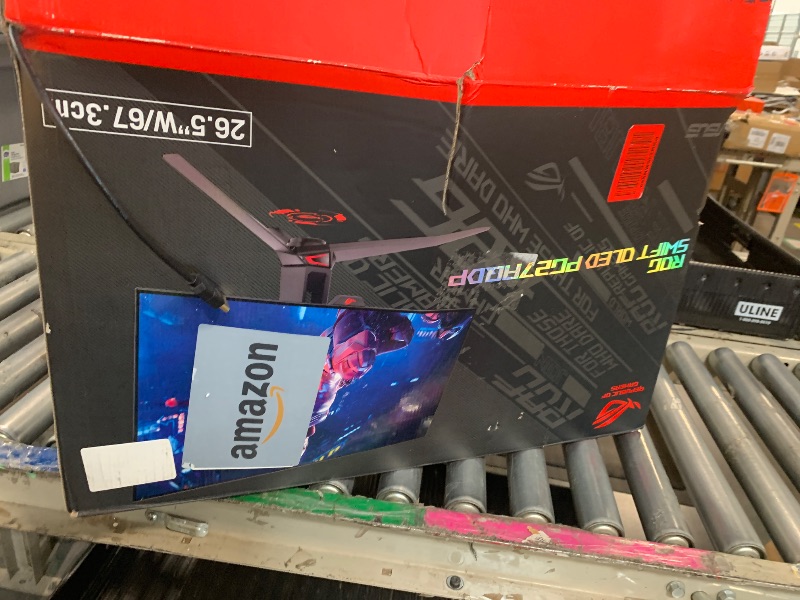 Photo 1 of ***UPDATED 6/21*** ASUS ROG Swift OLED 27” 1440P Gaming Monitor (PG27AQDP) - WOLED, QHD, 480Hz, 0.03ms, G-SYNC Compatible, Custom Heatsink, AI Assistant, DisplayHDR400 True Black, 99% DCI-P3, True 10-bit, DisplayWidgetLPNNK573L6BSP