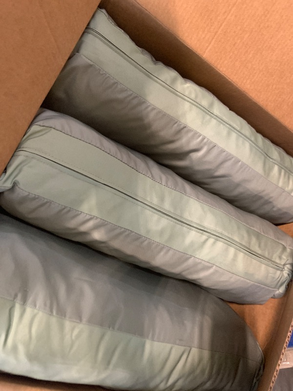 Photo 1 of *** COLOR DEFERENS ** Summsun Patio Furniture Cushions Replacement Set of 4, Outdoor Deep Seat Couch Cushion and Backrest Pillow with Waterproof Removable Cover for Sectional Sofa Set, 25.6 x 25.6 Inch, Sage Green