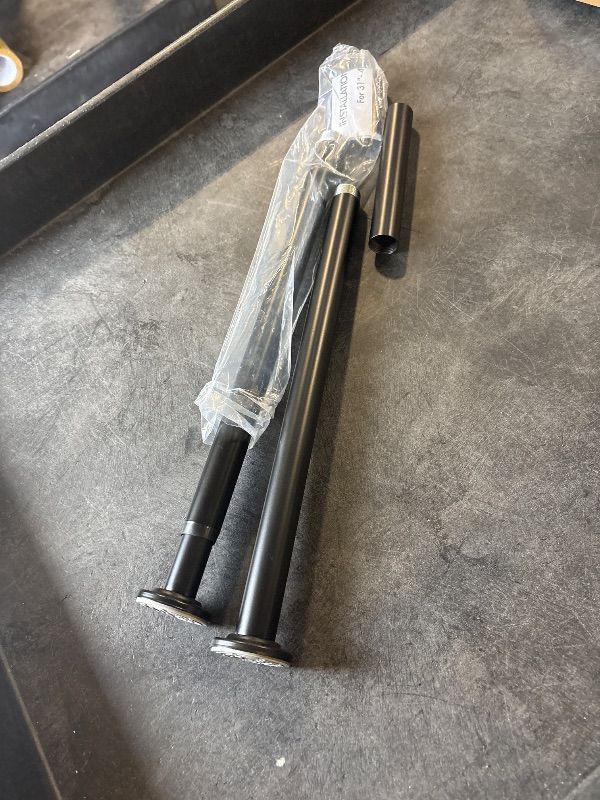 Photo 1 of **MISSING PARTS**
AmazerBath Spring Tension Shower Curtain Rod, 31-46.5 Inches Heavy Duty Shower Rod Rust Proof Bathroom Curtain Rod, Adjustable Shower Tension Rod No Drill Easy Segmented Installation, Black