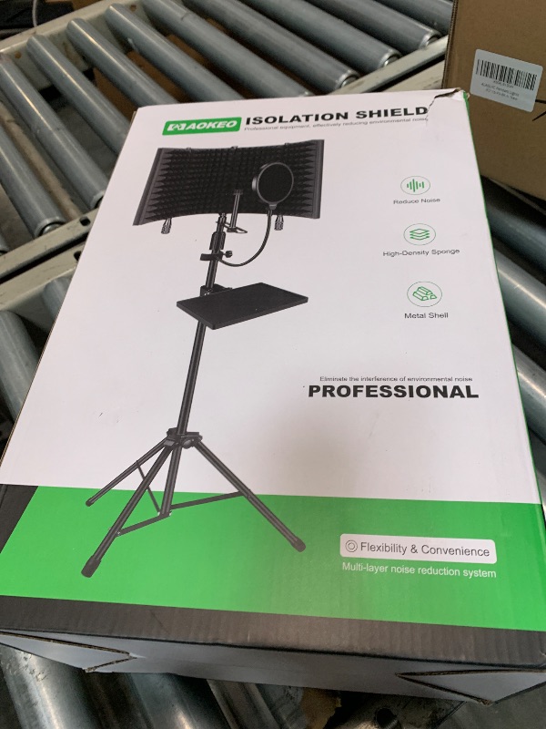 Photo 1 of **MISSING PARTS**
Professional Studio Recording Microphone Isolation Shield, Pop Filter,High density absorbent foam is used to filter vocal. Suitable for Blue Yeti and other condenser microphones (AO-504 With Stand)