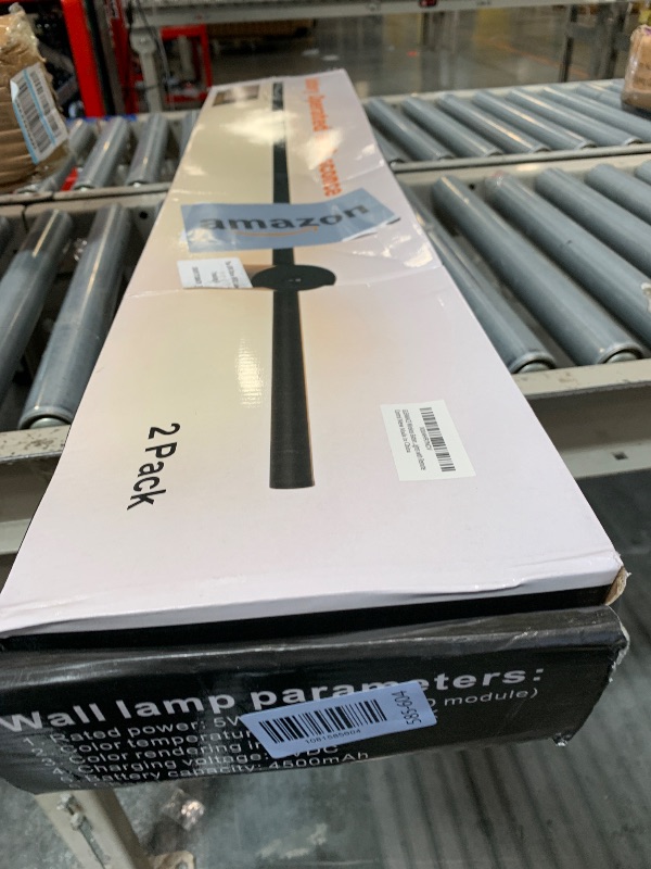 Photo 1 of [UNTESTED] [MAJOR DAMAGE] [USED] GLEAMACE Battery Operated Wall Sconces Set of 2, Rechargeable 6000mAh Wireless Lights with Remote, 360° Rotation Dimmable 3000K-6000K, No Wiring Indoor Lamps for Bedroom Hallway Stairs 40 Inch Black