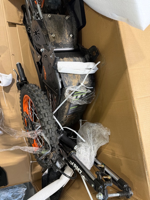 Photo 1 of ***FINAL SALE NO RETURN *****
****FOR PARTS ***[Missing Charger] Windone RM7 Electric Dirt Bike for Teens & Adults, 48V 22.5Ah, 37MPH & 45-Mile Electric Motorcycle, 2200W Ebike, 14"/12" Off-Road Tire E-Bike, Dual Hydraulic Brakes, Full Suspension, Fit Age