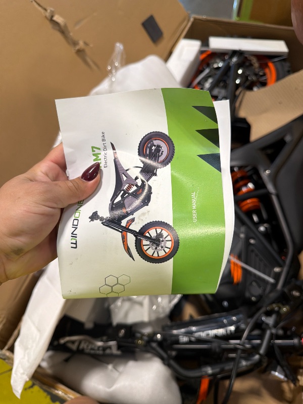 Photo 1 of ***UPDATED 6/28 AS IS/ NO RETURNS - SALE FINAL - FOR PARTS ONLY***Windone RM7 Electric Dirt Bike for Teens & Adults, 48V 22.5Ah, 37MPH & 45-Mile Electric Motorcycle, 2200W Ebike, 14"/12" Off-Road Tire E-Bike, Dual Hydraulic Brakes, Full Suspension, Fit Ag