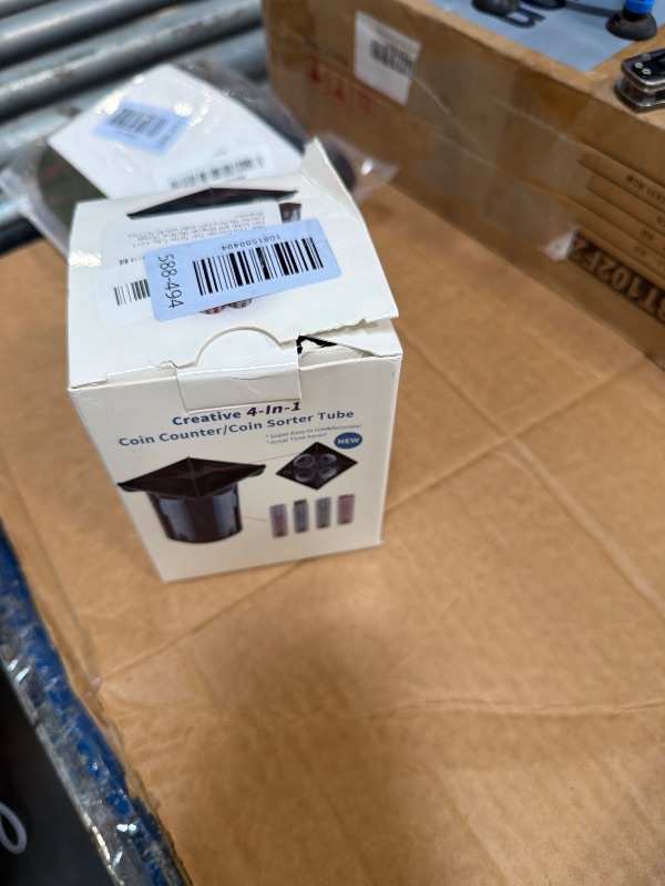 Photo 1 of [DAMAGED] Coin Counter, Coin Sorter Tube, 4-in-1 Coin Sorter and Wrapper Machine, Change Counter Machine Coin Roller with 80 PCS Coin Wrappers
