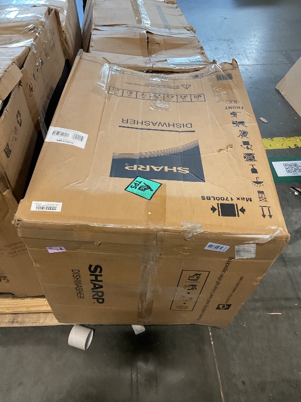 Photo 1 of ** NEW ** Sharp SDW6504MS Stainless Steel Dishwasher, 24-inch Pocket Handle, 52 dB, Hybrid Tub, 12 Place Settings, 5 Cycles, Heated Dry