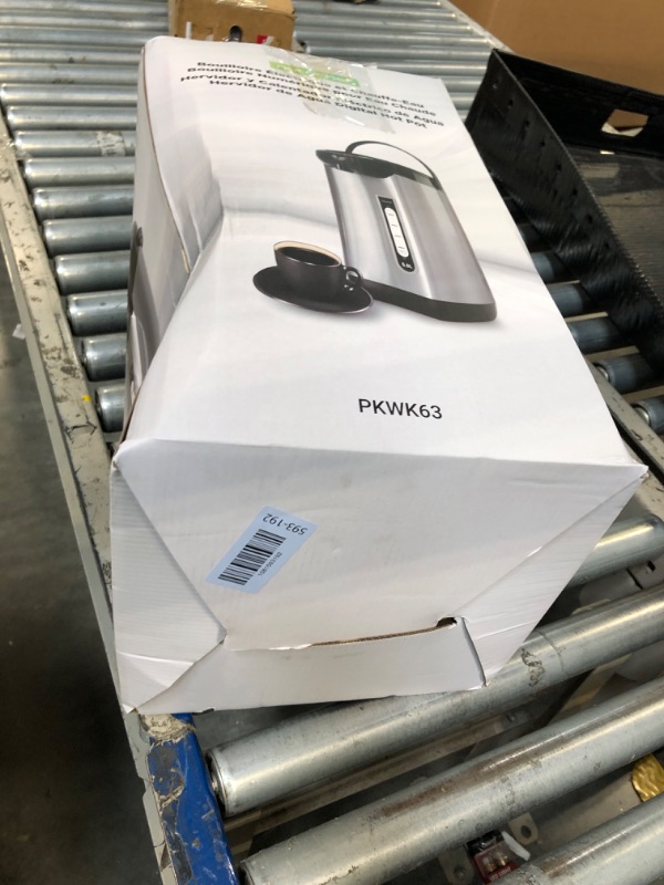Photo 1 of **DAMAGED**
NutriChef 5.2 Qt Electric Water Kettle, Portable, Quick Heating, 5 Liter Digital Kettle with 5 Temperature Settings, Safety Lock, Stainless Steel, 3 Dispensing Options, 8.46" x 11.2" x 16.5"