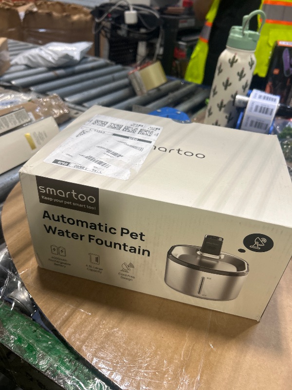 Photo 1 of ****USED****
Smartoo Wireless Cat Water Fountain Stainless Steel, 152oz/4.5L Cat Fountain Battery Operated, Cordless Pet Water Fountain for Cats & Dogs with Motion Sensor, Ultra Quiet Pump, Multi-Filtration