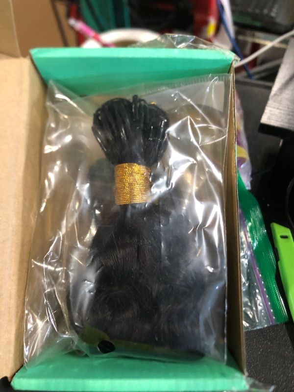 Photo 1 of [MISSING PARTS] [USED] Burmese Curly Feather Crochet Human Hair Extensions Pre-Separated Invisible Knotless Real Human Hair for Boho Braids Reusable Fullness Pre Looped Lightweight Salon-Level for Women 50g 14inch