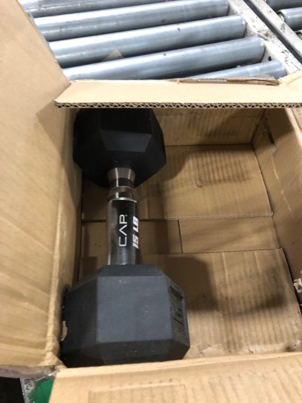 Photo 1 of ** only 1**
CAP Barbell 15 LB Rubber Coated Hex Dumbbell Hand Weight - Pair | Chrome Handle