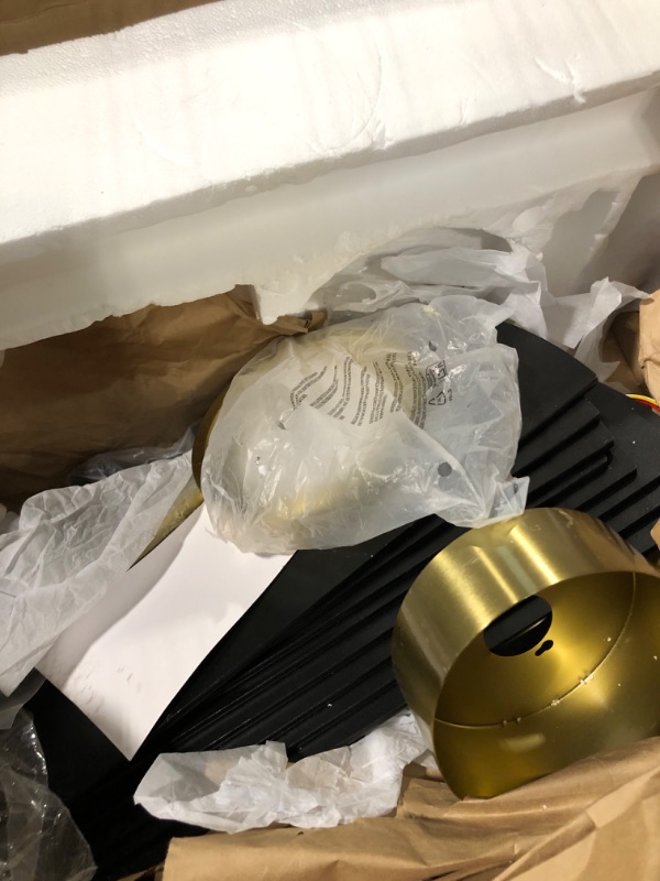 Photo 1 of ****CHECKED 7/19/25 - SOLD AS IS/ NO RETURNS - SALE FINAL - FOR PARTS ONLY****WINGBO 60" DC Ceiling Fan with Lights and Remote Control, Gold and Black Ceiling Fan, 8 Plywood Blades, 6-Speed Reversible DC Motor, Modern Ceiling Fans Indoor for Kitchen Bedro