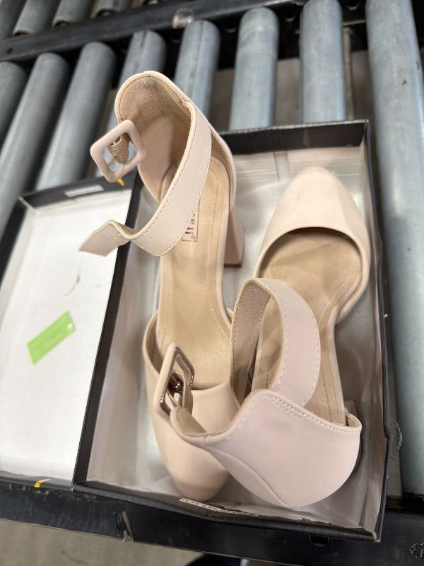 View 3 of ***STOCK PHOTO FOR REFERENCE ONLY***
IDIFU Women's Cookie-LO Low Block Heels Chunky Sandals Ankle Strap Wedding Dress Pump Shoes(Nude Nubuck, 6)