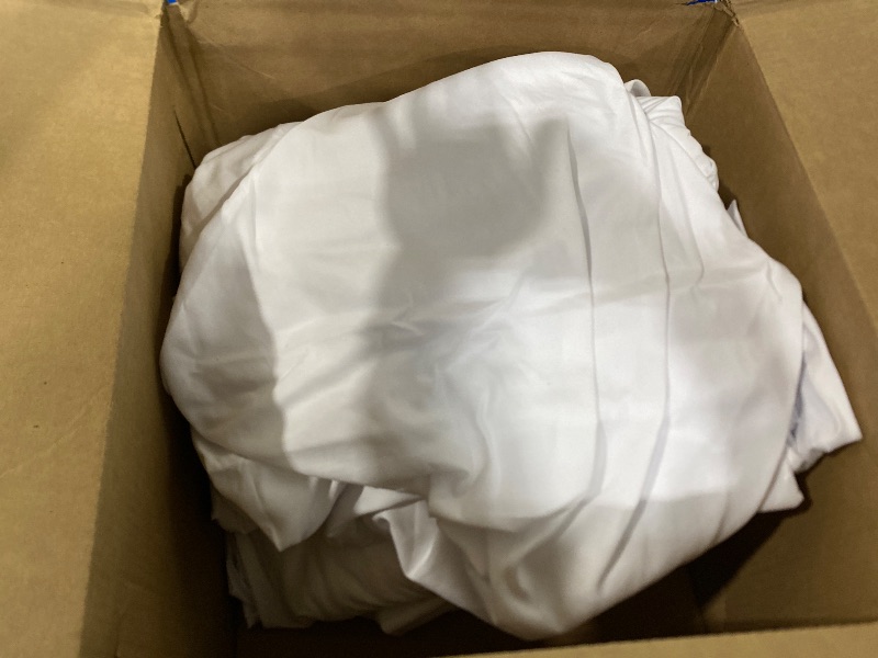 View 3 of 10 Pack White Round Tablecloths, 120 Inch Stain Resistant and Wrinkle Polyester Fabric Washable Table Clothes Cover for Kitchen Dining, Wedding, Reception Banquet, Birthday Party, Buffet Restaurant