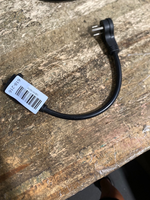 View 2 of 1875W Short Extension Cord,15A 16AWG Low Profile Flat Plug Heavy Duty Extension Cord Outlet Saver 3-Prong Grounded Power Cable (Black1 Feet)
