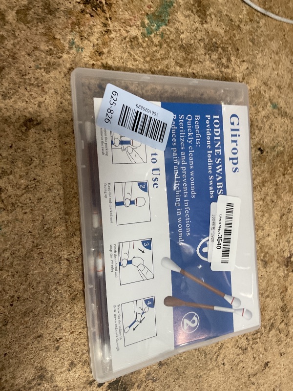 View 2 of 100 Sticks Povidone Iodine Swabsticks - FSA/HSA Snap-to-Activate Iodine Swabs for First Aid & Nasal Care, 10% Solution Wound Care Supplies, Individually Wrapped in Reusable Case