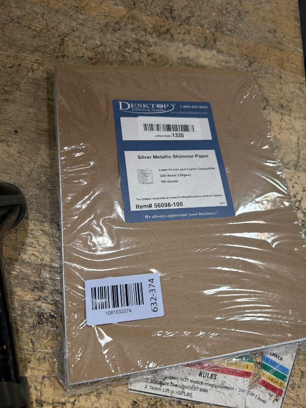 Photo 1 of 100 Sheets Silver Metallic Shimmer Paper - 8.5 x 11 Inch - 32lb Bond Double-Sided Laser Printer Paper - For Invitations, Certificates, Crafts