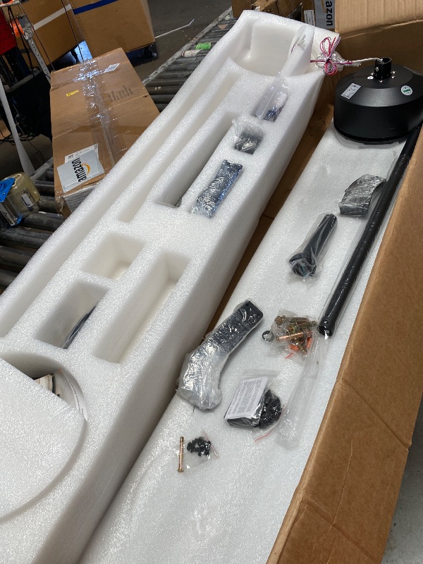 View 3 of ****MISSING PARTS , PARTS ONLY ***** FUMLTP 108 inch Large Ceiling Fans No Lights with Remote Control,Black Modern Industrial Ceiling Fan for Garage Living Room Patio Farmhouse, 6 Speed Reversible Quiet DC Motor, Timer, 6 Blades.