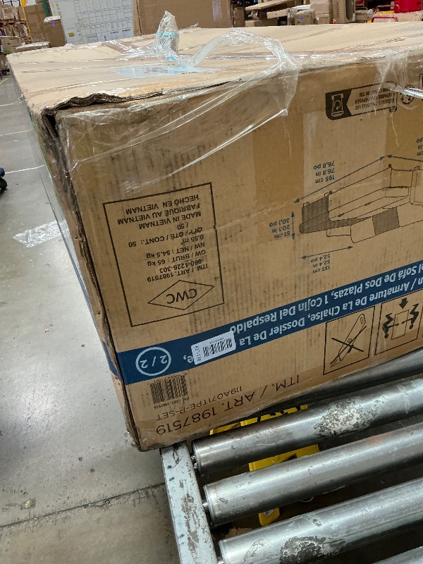 View 3 of ***********INCOMPLETE ITEM, BOX #1 OF 2 ONLY**************
Trygoal L-Shape Sofa Bed with Storage Chaise, Charcoal Black