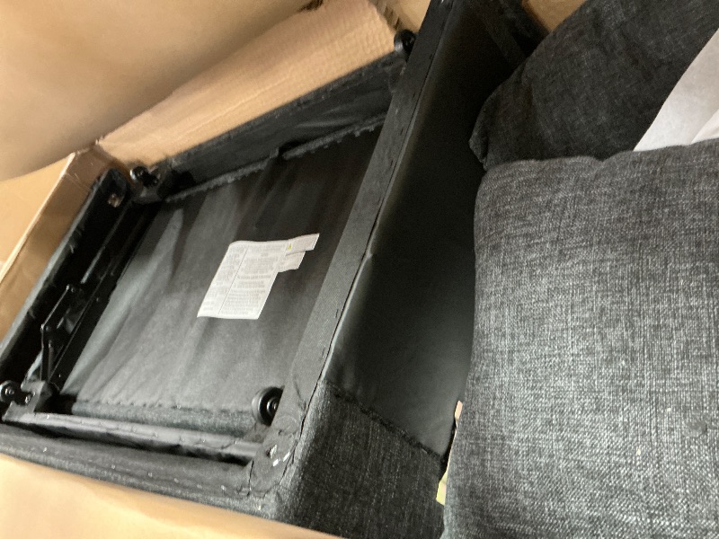 View 4 of ***********INCOMPLETE ITEM, BOX #1 OF 2 ONLY**************
Trygoal L-Shape Sofa Bed with Storage Chaise, Charcoal Black