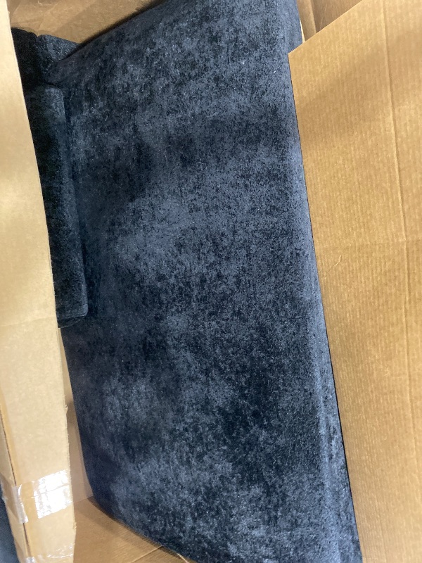 View 3 of (Sold as missing parts) L Shaped Sectional Couch, Cloud Style Sofa with Deep Seat Cushions, Sofa for Living Room and Apartment, Easy Assembly Couch in a Box (True Black, 96"L Shape with Right Facing Chaise)