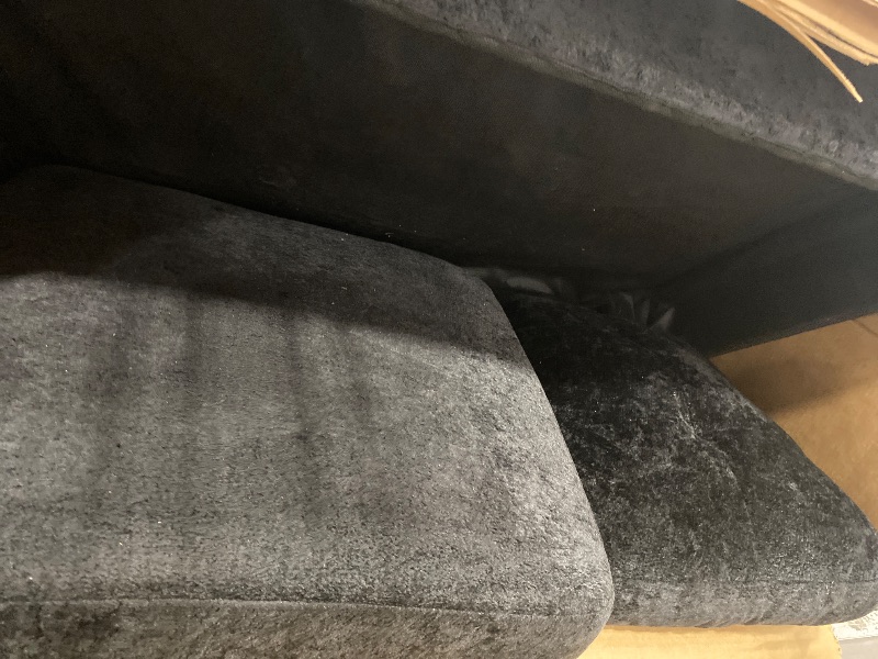 View 7 of (Sold as missing parts) L Shaped Sectional Couch, Cloud Style Sofa with Deep Seat Cushions, Sofa for Living Room and Apartment, Easy Assembly Couch in a Box (True Black, 96"L Shape with Right Facing Chaise)