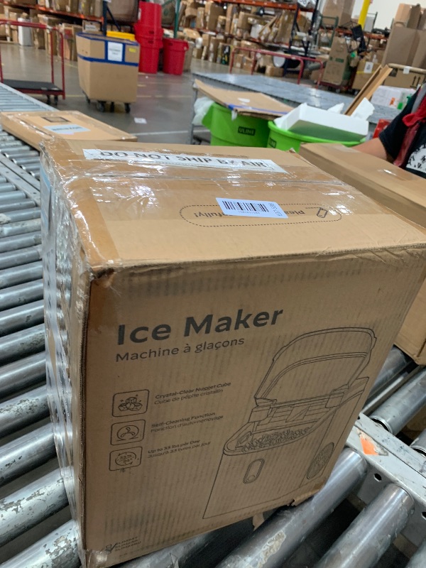 View 1 of (out of package, minor usage) Silonn Nugget Ice Maker Countertop, Pebble Ice Makers with Crushed Soft Chewable Ice, 33lbs Per Day with Scoop, Pellet Portable Ice Machines with Auto-Cleaning for Home, Kitchen, Office, Black