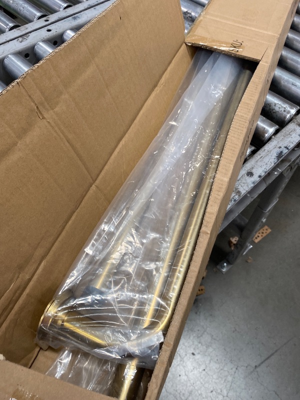 View 3 of 1 1/8 Inch Diameter Room Darkening Curtain Rods 84-134”, Heavy Duty Window Wrap Around Drapery Rod with Aluminum Bracket, All Accessories, Wall Mounted Ceiling Mounted, Adjustable Length, Brushed Gold