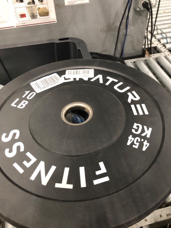View 2 of **Stock Pic for Reference** Fitvids 2" Olympic Bumper Weight Plates - 10 LB - Black