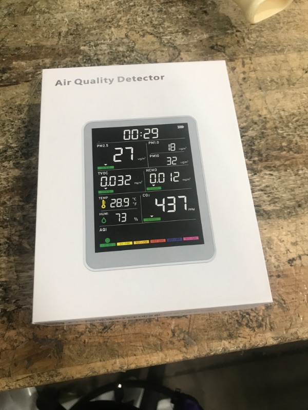 View 2 of 16-in-1 Indoor Air Quality Monitor, High-Precision Multi-Parameter Smart Air Quality Tester with HD Real-Time Color Screen, Portable Air Quality Monitor for Home, Office, Cars, School, Bedroom