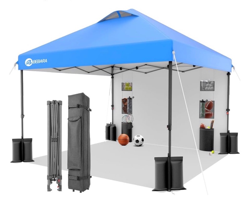 Photo 1 of 10x10 Pop Up Canopy with Sidewall, One Push Easy Setup