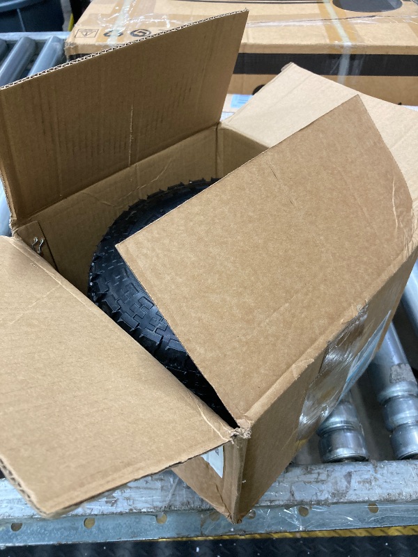 Photo 1 of (2 Pack) RRQ 10 Inch Pneumatic Wheel 4.10/3.50-4 Tire, 10" Pneumatic Wheels with 5/8" Bearings,2.2" Offset Hub for Garden Cart, Hand Truck, Lawn Cart, Mower