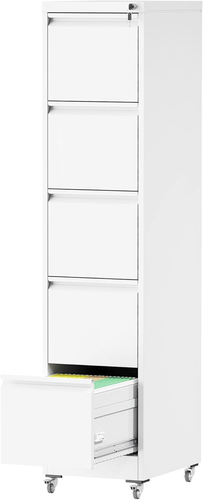 Photo 1 of **MISSING PARTS-ONLY***5 Drawer Lateral File Cabinet with Lock, Metal File Cabinets for Home Office, Steel Heavy-Duty Filing Storage Cabinet for Letters/Legal/A4 (Require Assembly, White)