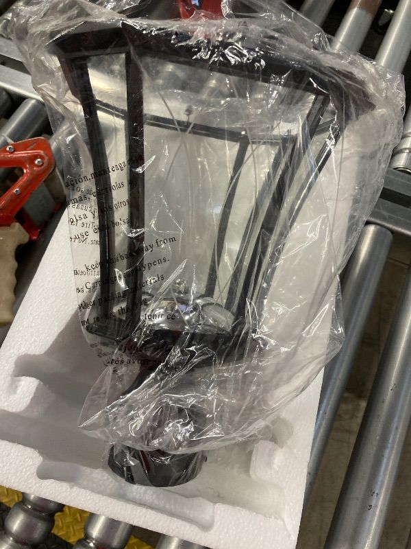 Photo 1 of ***MISSING HARWARE -SELLING AS IS *** 19.6" Solar Post Lights, Dusk to Dawn Outdoor Post Lights Solar Lamp Post Light, Black Pole Lights Outdoor with Pier Mount Base, Waterproof Outdoor Lamp Post for Yard FrontDoor Pathway Garage, 1 Pack