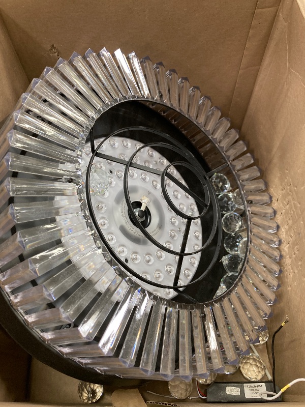 Photo 1 of **DAMAGED**FRIXCHUR 42" Chandelier Ceiling Fans Dimmable Fandeliers Led Crystal Chandelier Ceiling Fans with Lights and Remote Retractable Chandelier Ceiling Fan for Bedroom Living Room Dining Room 40W*2