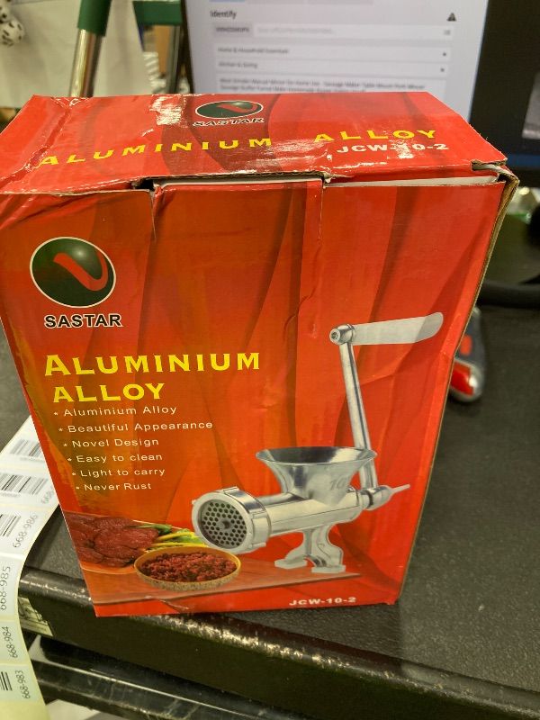 View 2 of **PARTS ONLY***Meat Grinder Manual Mincer for Home Use - Sausage Maker Table Mount Pork Mincer Sausage Stuffer Funnel Make Homemade Burger Patties Hand