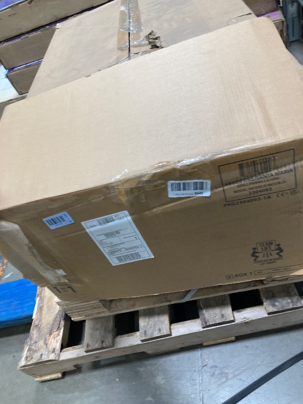 View 2 of ******* MISSING 1 BOX****** Backyard Discovery Argentine Santa Maria Wood Fire & Charcoal BBQ Grill with Brasero, Adjustable Grill Grates, Fire Bricks, Heavy-Duty Steel, S-Hooks, Acacia Wood Table for Outdoor Gaucho Grilling